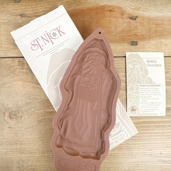 Vintage Longaberger Pottery‎ St. Nick Chocolate Mold 1993 Christmas NIB - Picture 1 of 8